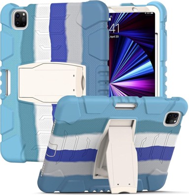 NIKCORP Oklopna maska za iPad Pro 12.9" (5/4/3 gen) s postoljem i držačem za olovku trodijelna zaštitna futrola, plava